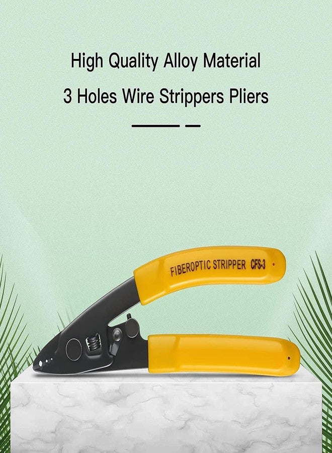 Meshiv CFS-3 Fiber Optic Stripper, Adjustable 3 Hole Fiber Optical Stripping Tool with 6 inch handle - Hex Key Adjustable For Jacket, Buffer, and 125μm-250μm (Wire Stripper - Yellow & Black) - Image 5
